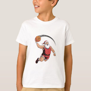Chirstmas Basketball Playing Santa Claus Sport T-Shirt
