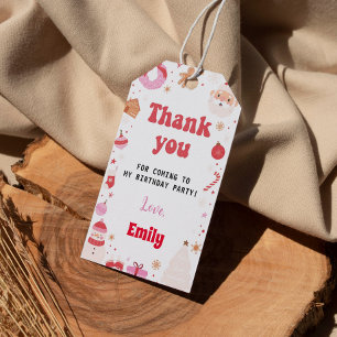 Chirstmas Birthday Party Thank You Favour Gift Tag