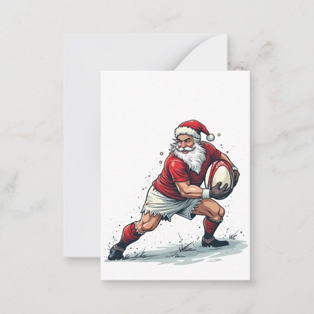 Chirstmas Fantasy Football Playing Santa Claus   Card (Front)