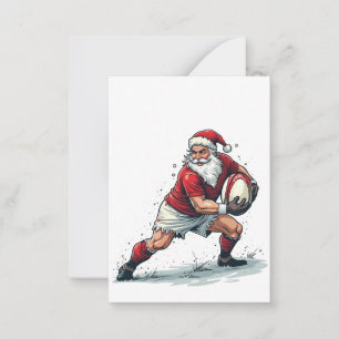 Chirstmas Fantasy Football Playing Santa Claus   Card