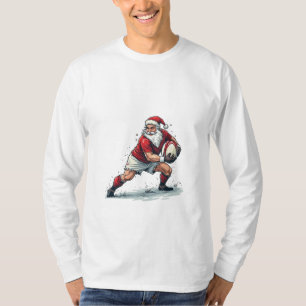 Chirstmas Fantasy Football Playing Santa Claus T-Shirt