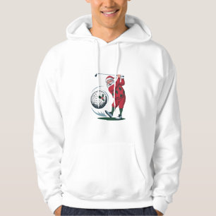 Chirstmas Fantasy Golf Playing Santa Claus Hoodie