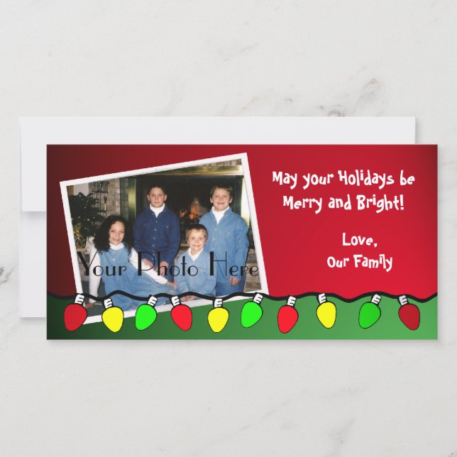 Chirstmas Lights/ Photo Greeting Holiday Card (Front)