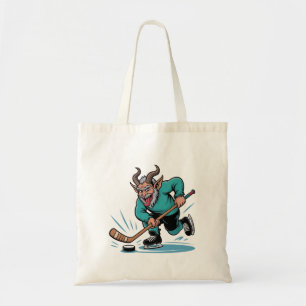 Chirstmas Playing Icehockey Spooky Christmas Sport Tote Bag