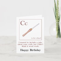 Chisel Joke woodworking Birthday card