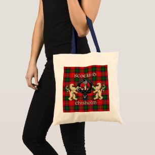 Chisholm Clan Badge & Tartan Tote Bag