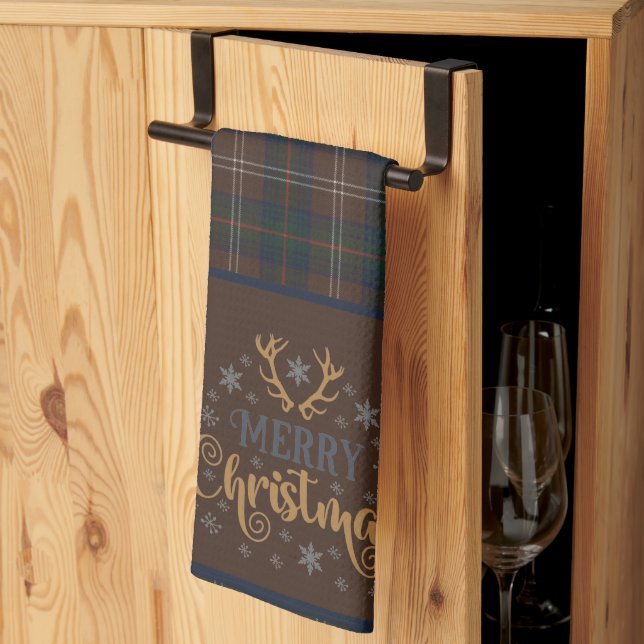 Chisholm Hunting Modern Original Tartan Christmas Tea Towel (Thirds Fold)