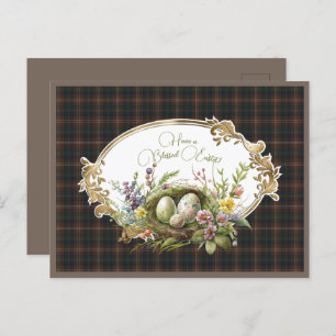 Chisholm Hunting Modern Scottish Tartan Easter Holiday Postcard