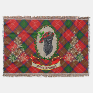 Chisholm Scottie Dog Christmas Throw Blanket