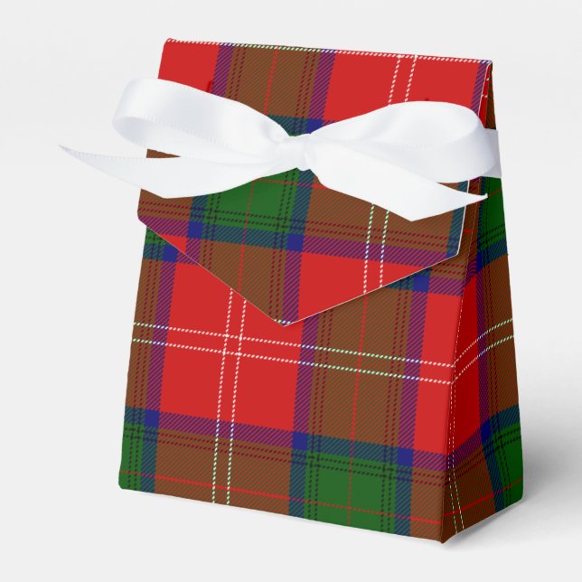 Chisholm tartan red green plaid favour box (Front Side)