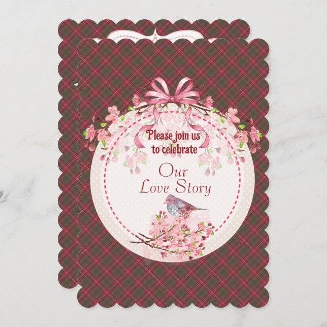 Chisholm Weathered Scottish Tartan Invitation (Front/Back)