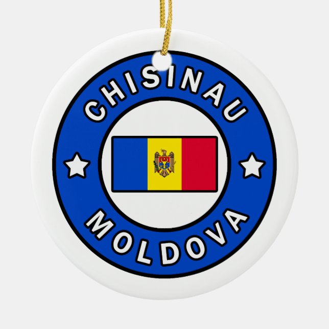 Chisinau Moldova Ceramic Tree Decoration (Front)