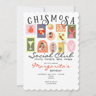 Chismosa Social Club Gossip & Birthday Girls Night Invitation