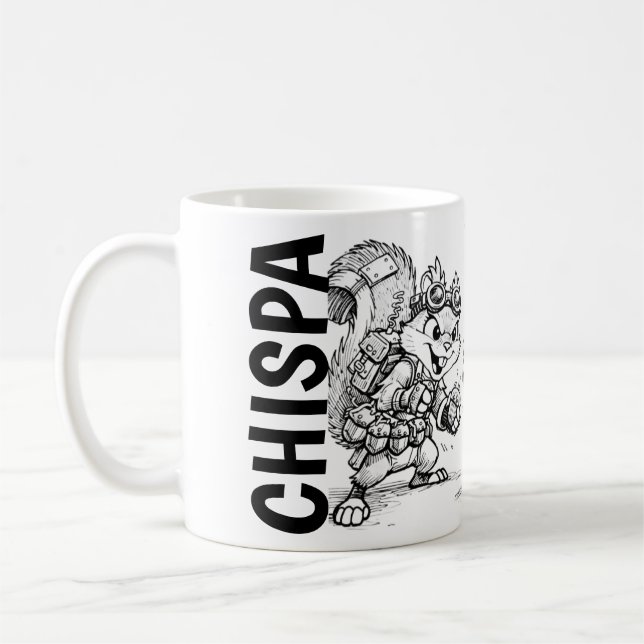 CHISPA & BOLO Steampunk Animal Mug (Left)