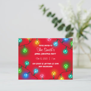 Chistmas Lights Party Invitation Postcard