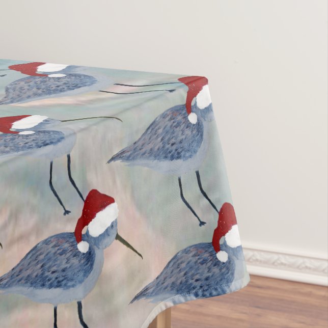 Chistmas sandpipers Holdiay coastal tablecloth (In Situ)