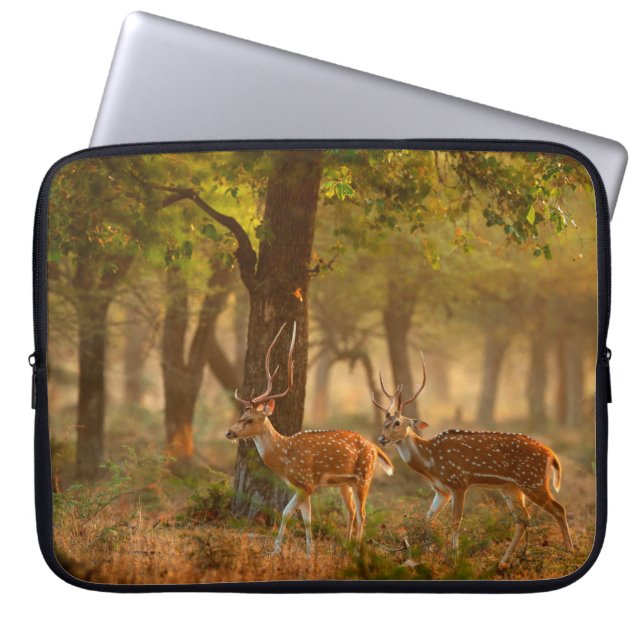 Chital or cheetal, Axis axis, spotted deers or axi Laptop Sleeve (Front)