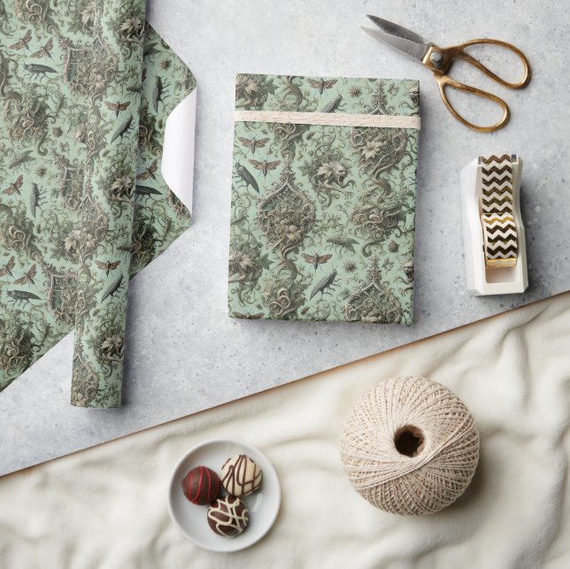 Chitinous Elegy – Gothic Insect  Wrapping Paper (Crafts)