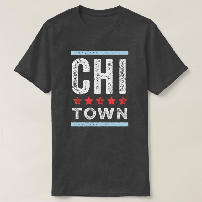 Chitown Chicago City Flag T-Shirt (Design Front)