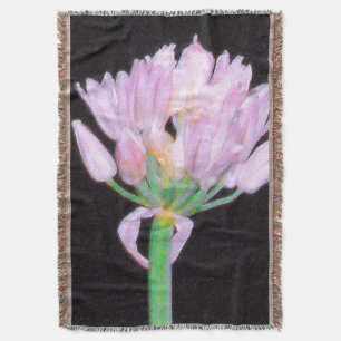 Chives Flower Throw Blanket
