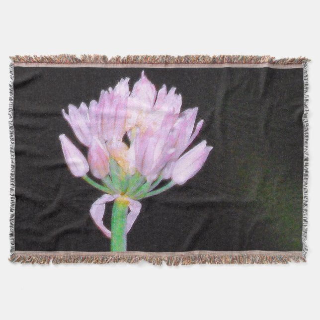 Chives Flower Throw Blanket (Front)