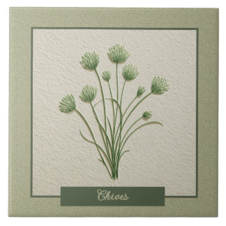 Chives Herb Garden Kitchen Faux Relief Tile