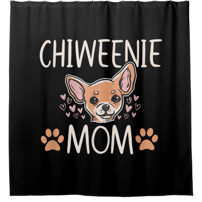 chiweenie mum chihuahua cute dog owner love lover shower curtain (Front)