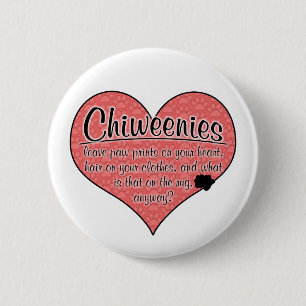 Chiweenie Paw Prints Dog Humour 6 Cm Round Badge
