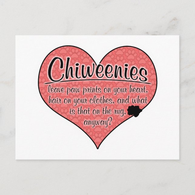 Chiweenie Paw Prints Dog Humour Postcard (Front)