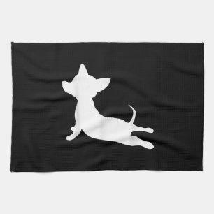chiweenie yoga ness gift, chihuahua dachshund tea towel