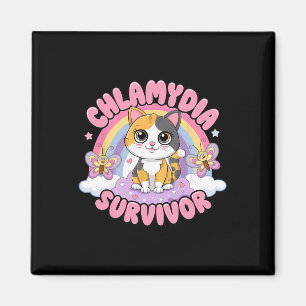 Chlamydia Survivor Cat Meme Funny Shirts For Men A Magnet