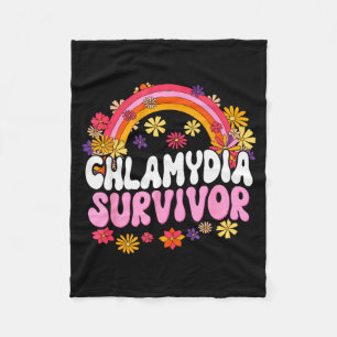 Chlamydia Survivor Funny Graphic  Fleece Blanket