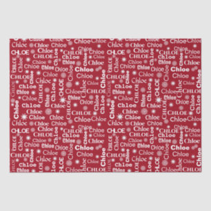 CHLOE Custom Name With Snowflakes  Tissue Paper