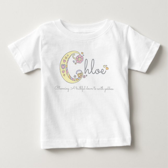 Chloe girls name meaning personalised baby romper T-Shirt (Front)