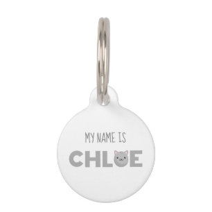 Chloe Grey or Ginger Cat Pet ID Tag