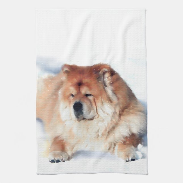 CHLOE heARTdog chow kitchen towel (Vertical)
