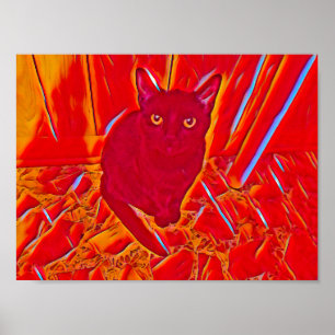 Chloe in Red Flame Paint Poster
