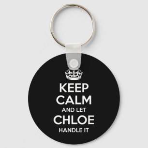 Chloe Keep Calm Personalised Name Funny Birthday G Key Ring
