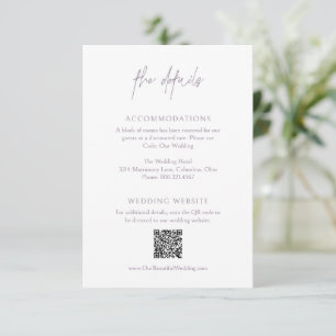 Chloe Lavender Fog Elegant Wedding Enclosure Card