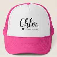 Chloe Name Meaning Girls Custom Name Hat Cap Gift