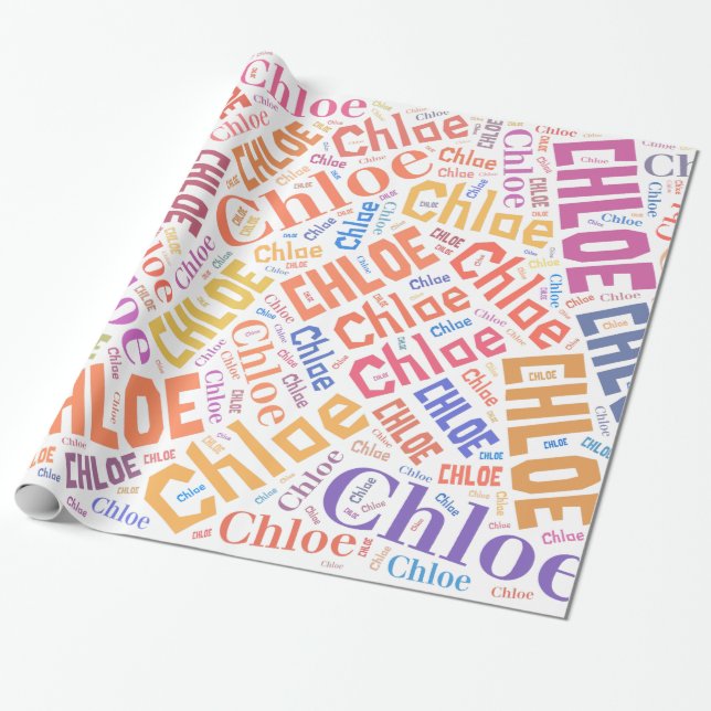 CHLOE Name text design Wrapping Paper (Unrolled)