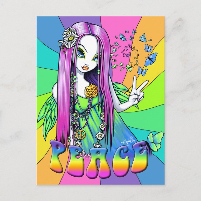Chloe Peace Hippie Rainbow Fairy Postcard (Front)