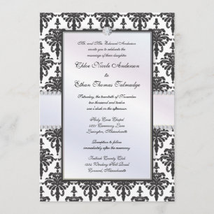 Chloe Silk Damask Wedding Invitation