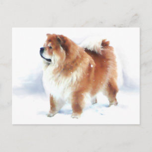 CHLOE STANDS IN THE SNOW heARTdog postcard