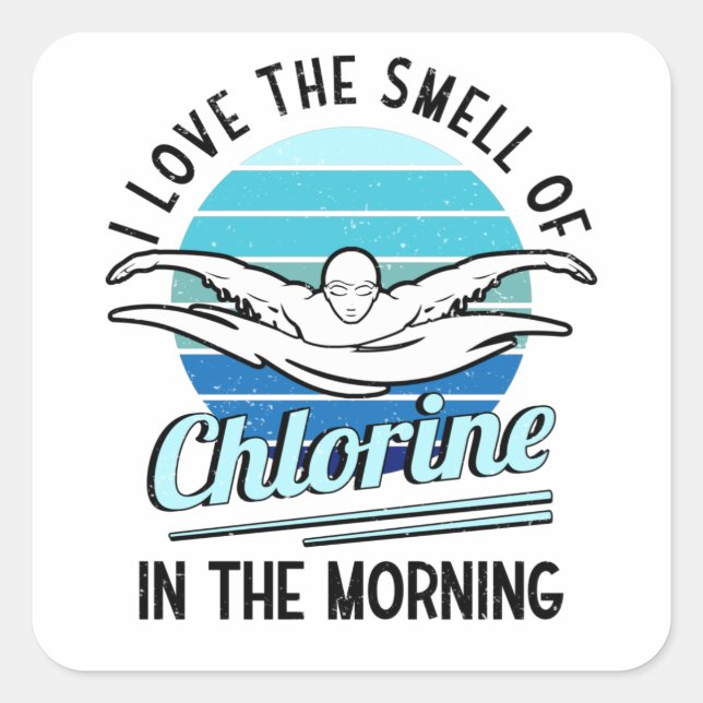 Chlorine Pool Swimming Club Swimming Teacher Square Sticker (Front)