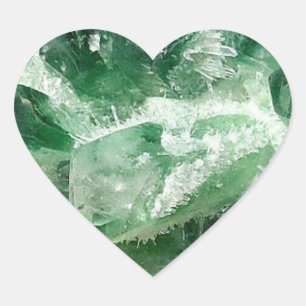 Chlorite Quartz Rock Crystal  Heart Sticker