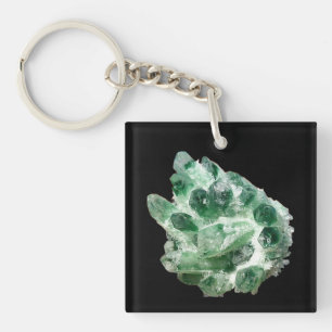 Chlorite Quartz Rock Crystal Key Ring