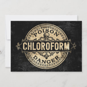 Chloroform Poison Label Vintage Style Invitation