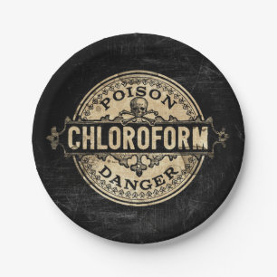 Chloroform Vintage Style Poison Label Paper Plate
