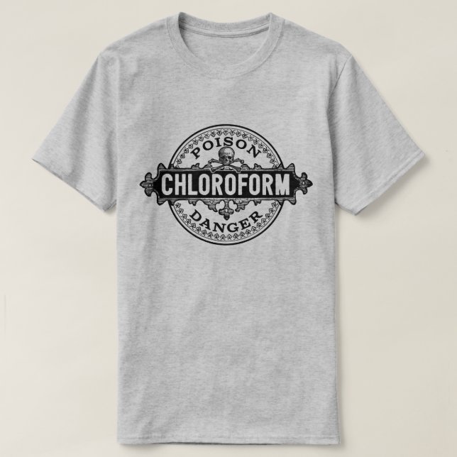 Chloroform Vintage Style Poison Label T-Shirt (Design Front)